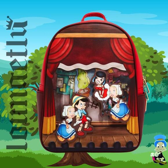 NWT Loungefly Disney Pinocchio Marionette Mini Backpack - Picture 1 of 12